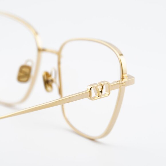 Valentino Eyewear  Valentino V-LOGO SIGN II VLX-167A Eyeglasses Gold 55mm Square Frame
